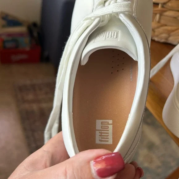 Fitflop RALLY White Leather Sneakers - Picture 9 of 11